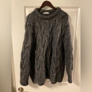 Zara Gray Cable Knit Sweater
